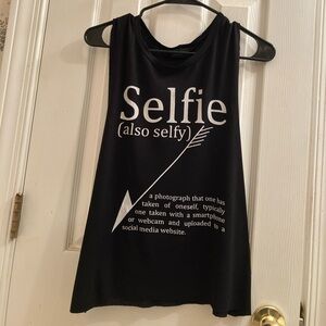 Love Culture Black Graphic Sleevless Top